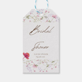 水彩花束 ブライダルシャワーのお礼 ギフトタグ