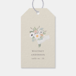水彩花束、ブライダルシャワーテーブルNo.ラベル ギフトタグ