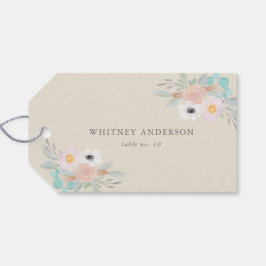 水彩花束、ブライダルシャワーテーブルNo.ラベル ギフトタグ