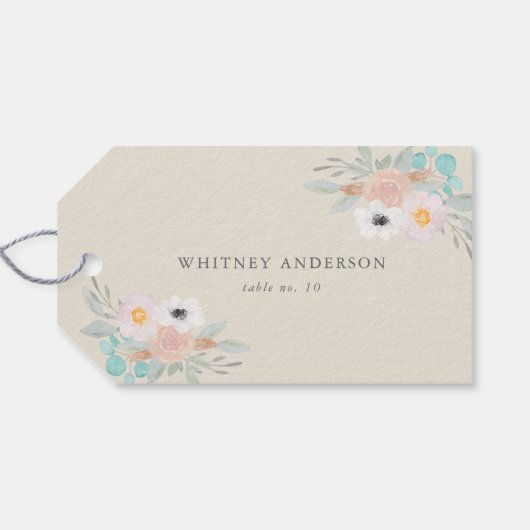 水彩花束、ブライダルシャワーテーブルNo.ラベル ギフトタグ (裏面横)