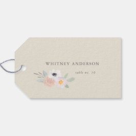 水彩花束、ブライダルシャワーテーブルNo.ラベル ギフトタグ