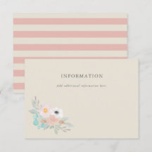 水彩花束　ブライダルシャワー案内カード