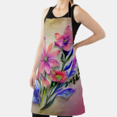 水彩花束、背カラフル景 エプロン (インサイチュ)