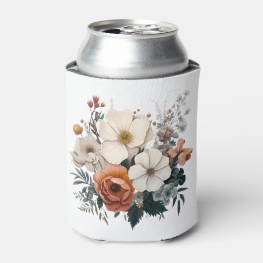 水彩花束(花と付き) 缶クーラー (缶正面)