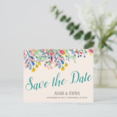 水彩花束Save the Date 結婚's ポストカード (スタンド正面)