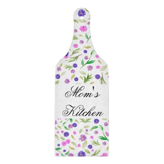 水彩花板 – 誕生日カスタムギフト カッティングボード (正面)