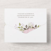 水彩花枠のウェディング オールインワン招待状 (裏面)