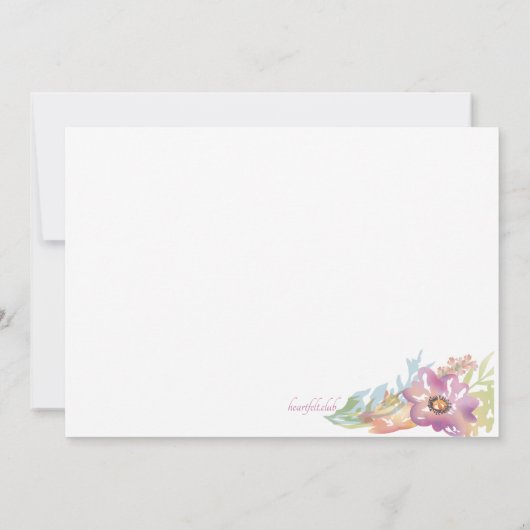 水彩花枠の便箋 (裏面)