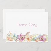 水彩花枠の便箋 (正面/裏面)