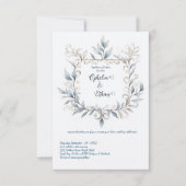 水彩花枠ウェディング招待状 招待状 (正面)