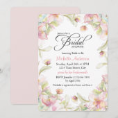 水彩花枠パステルカラーのウェディングシャワー 招待状 (正面/裏面)