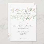 水彩花枠招待状 招待状 (正面/裏面)