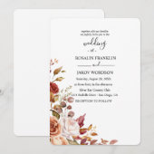 水彩花柄のウェディング招待状 招待状 (正面/裏面)