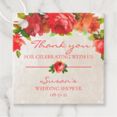 水彩花柄のサンキュー タグ (正面)