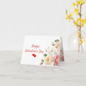 水彩花柄のバレンタインデーの折りたたみ式カード カード (黄色い花)