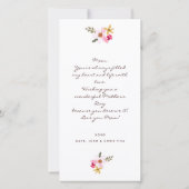 水彩花柄の母の日カード カード (裏面)