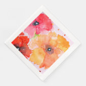 水彩花柄の紙ナプキン (コーナー)