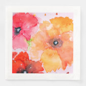 水彩花柄の紙ナプキン (正面)