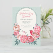 水彩花柄の遊び心あふれる母の日のブランチ 招待状 (スタンド正面)