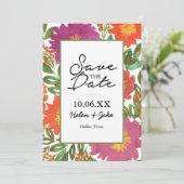 水彩花柄のSave the Date招待状 招待状 (スタンド正面)