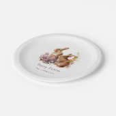 水彩花柄イースターペーパープレート ペーパープレート (アングル)