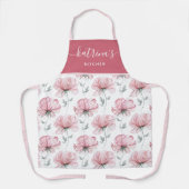 水彩花柄オールプリントエプロン エプロン (正面)