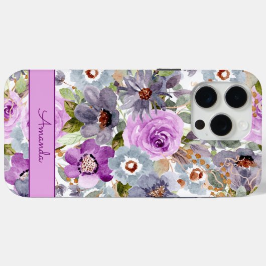 水彩花柄ケースメイトiPhoneケース Case-Mate iPhoneケース (裏面 (横))
