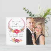 水彩花柄サファリウェディング セーブザデート (スタンド正面)