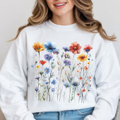 水彩花柄シャツ 彼女へのプレゼント または お母さんへのギフト Tシャツ