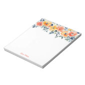 水彩花柄ショッピング・To-Doリスト カスタム ノートパッド (回転)