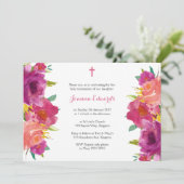 水彩花柄ファーストコミュニオンオーダーメイド 招待状 (スタンド正面)