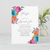 水彩花柄フィエスタお飲み物とご覧ください 招待状 (スタンド正面)