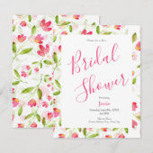 水彩花柄招待状 招待状 (正面/裏面)