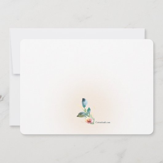 水彩花柄2 招待状 (裏面)