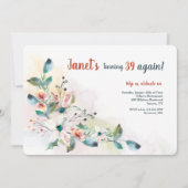 水彩花柄2 招待状 (正面)