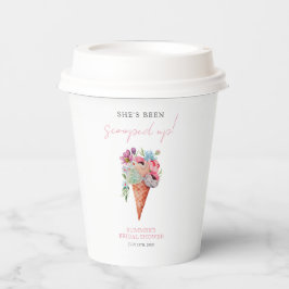 水彩花柄 アイスクリーム ブライダルシャワー 紙コップ