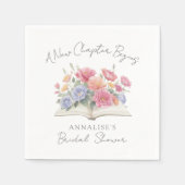 水彩花柄 ブライダルシャワー の本 スタンダードカクテルナプキン (正面)