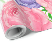 水彩花柄 ラッピングペーパー (ロールコーナー)