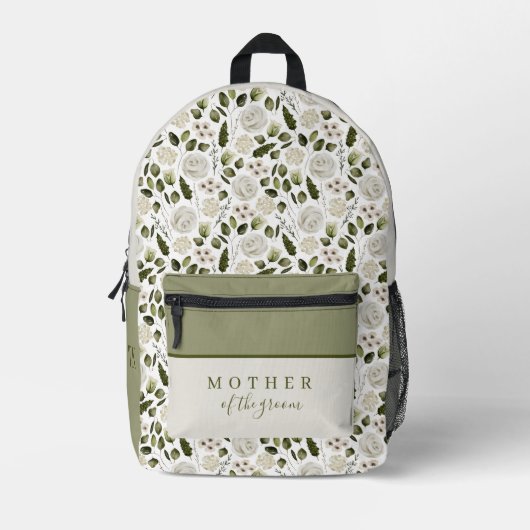 水彩花柄 新婦の母 バックパック (正面)