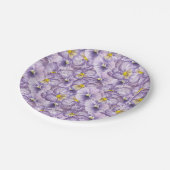 水彩花柄（紫のヒナギク） ペーパープレート (アングル)