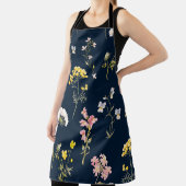 水彩花柄、繊細な花手博士 エプロン (インサイチュ)