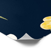 水彩花柄、繊細な花手博士 ポスター (角)