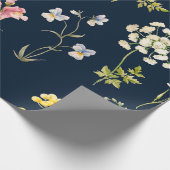 水彩花柄、繊細な花手博士 ラッピングペーパー (角)
