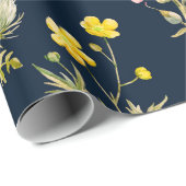 水彩花柄、繊細な花手博士 ラッピングペーパー (ロールコーナー)