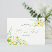 水彩花样婚礼邀请函-我的伴娘礼服（请当我的捧花女孩） 招待状 (スタンド正面)