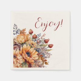 水彩花楽しむ- スタンダードカクテルナプキン