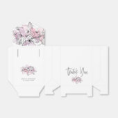 水彩花模様ありがとうお名前Date White フェイバーボックス (折り畳みなし)