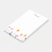 水彩花模様とスクリプト名 ポストイット (アングル)