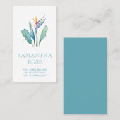 水彩花模様とパーム葉トロピカル 名刺 (正面/裏面)