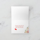 水彩花模様のバレンタインデーの折りたたみ式カード カード (内部)